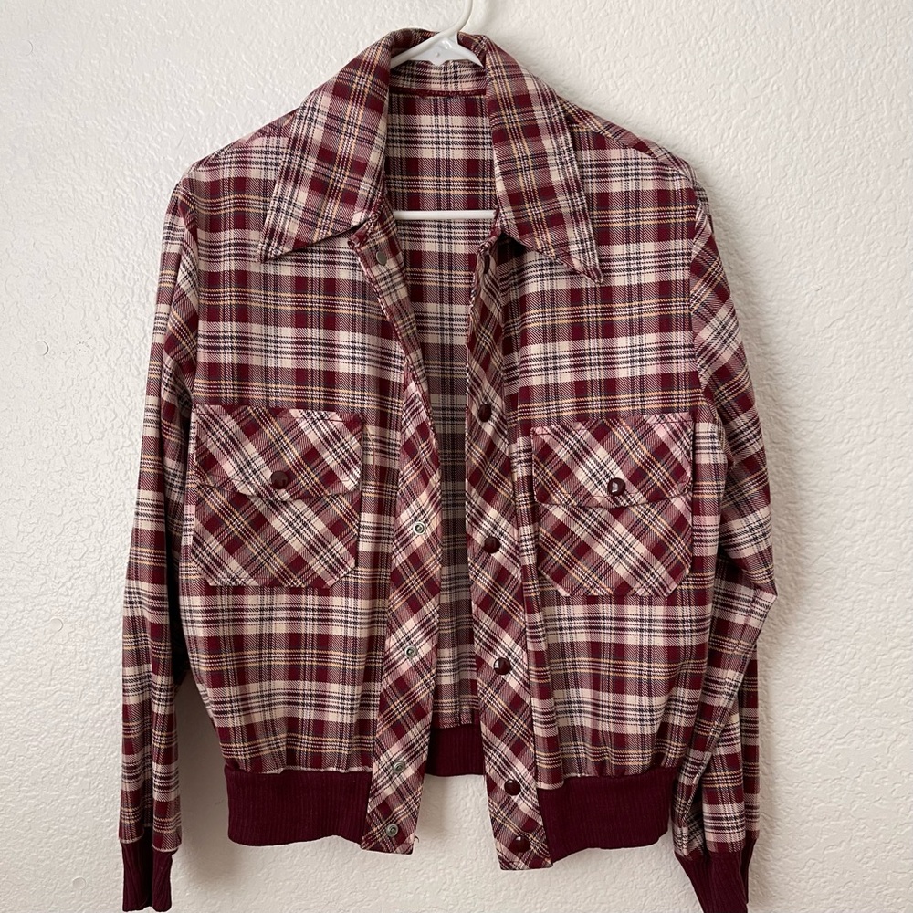 Vintage Checkered Plaid Bomber Jacket